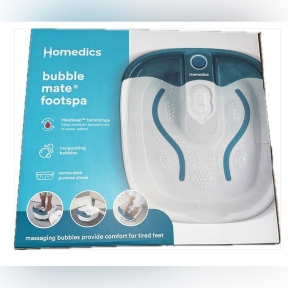 Homedics Foot Spa, Toe Touch Controlled, Removable Pumice Stone